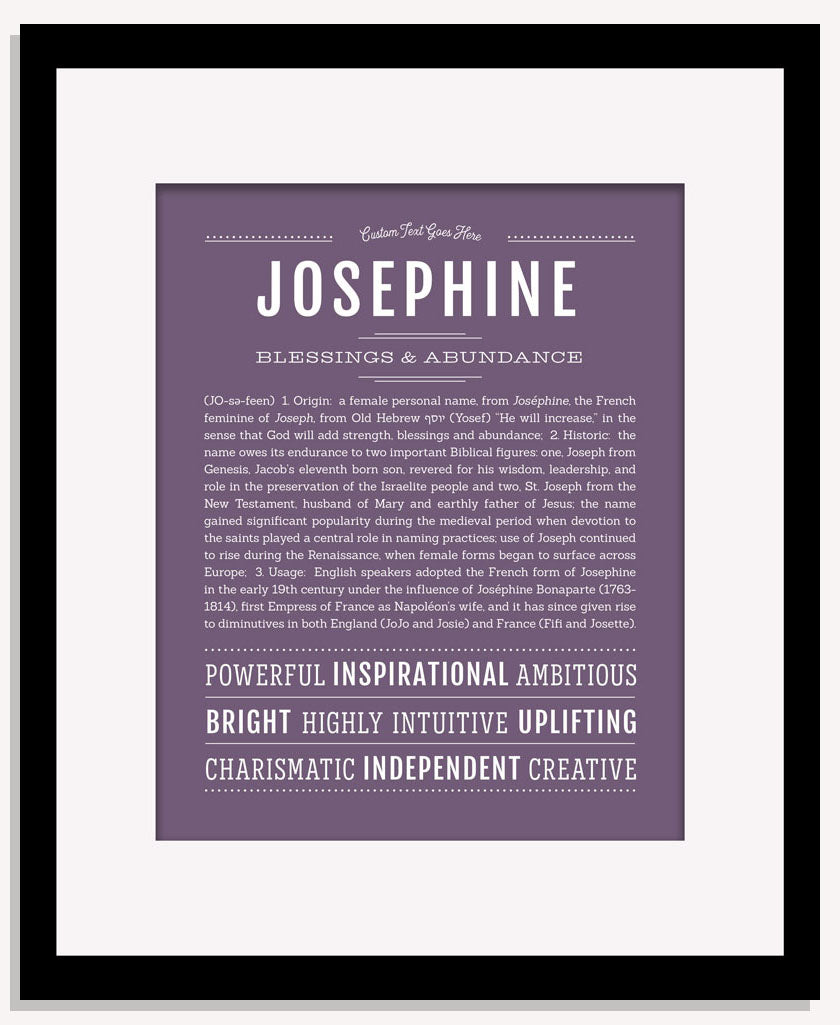 Frame Options | Deep Purple | Maple Frame, Matted