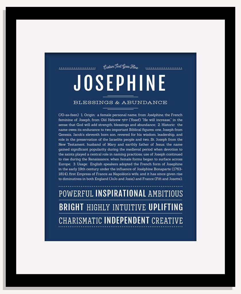 Frame Options | Midnight Blue | Maple Frame, Matted