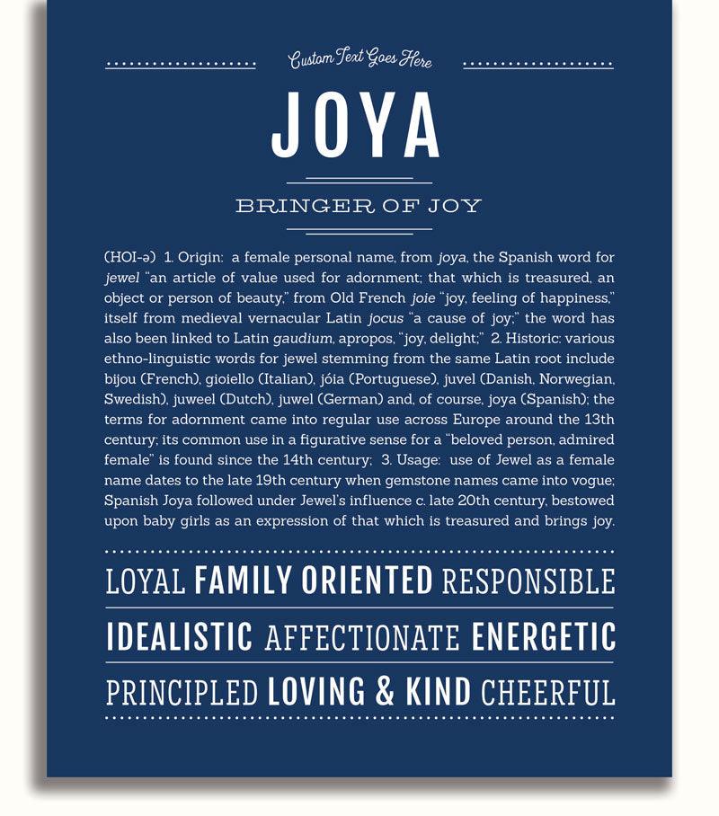 Joya Personalized Name Meaning Art Prints – Name Stories