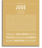 Jude Personalized Name Meaning Art Prints – Name Stories