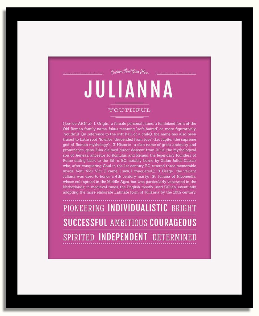 Frame Options | Dark Pink | Black Frame, Matted