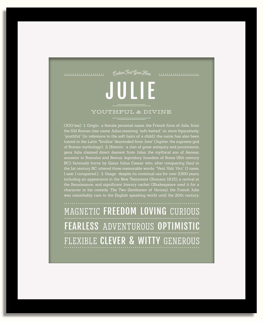 Frame Options | Sage | Black Frame, Matted