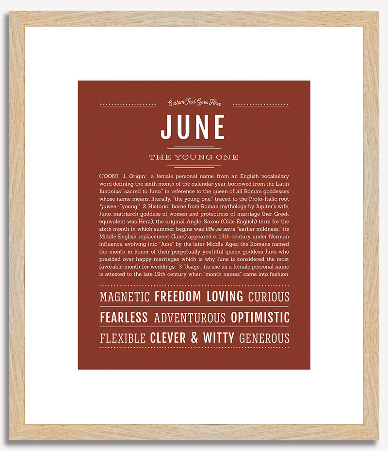 June | Name Art Print