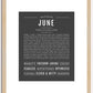 June | Name Art Print