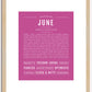 June | Name Art Print