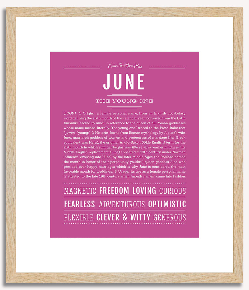 June | Name Art Print