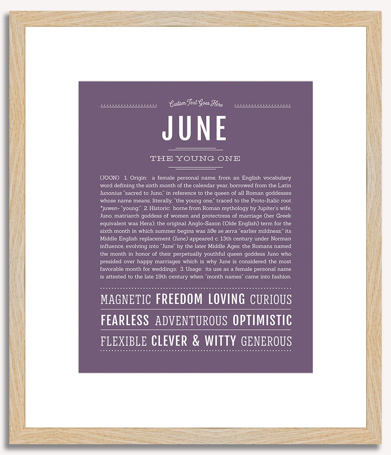 June | Name Art Print