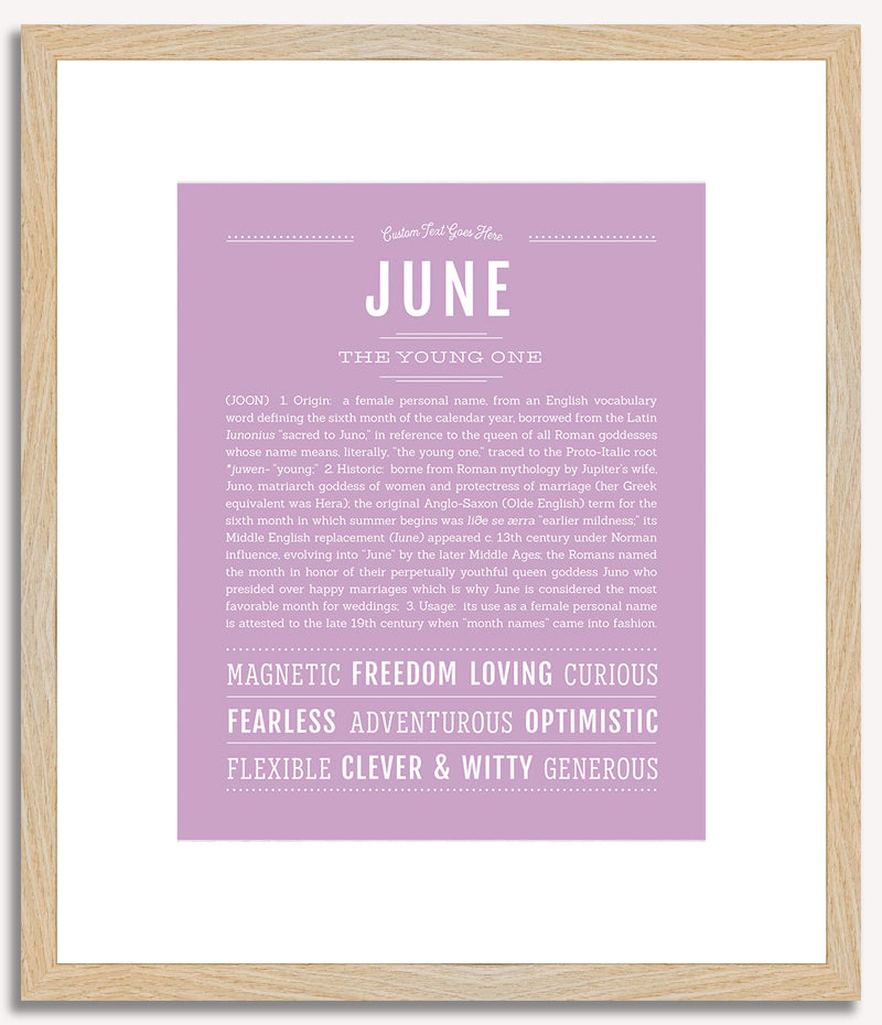 June | Name Art Print