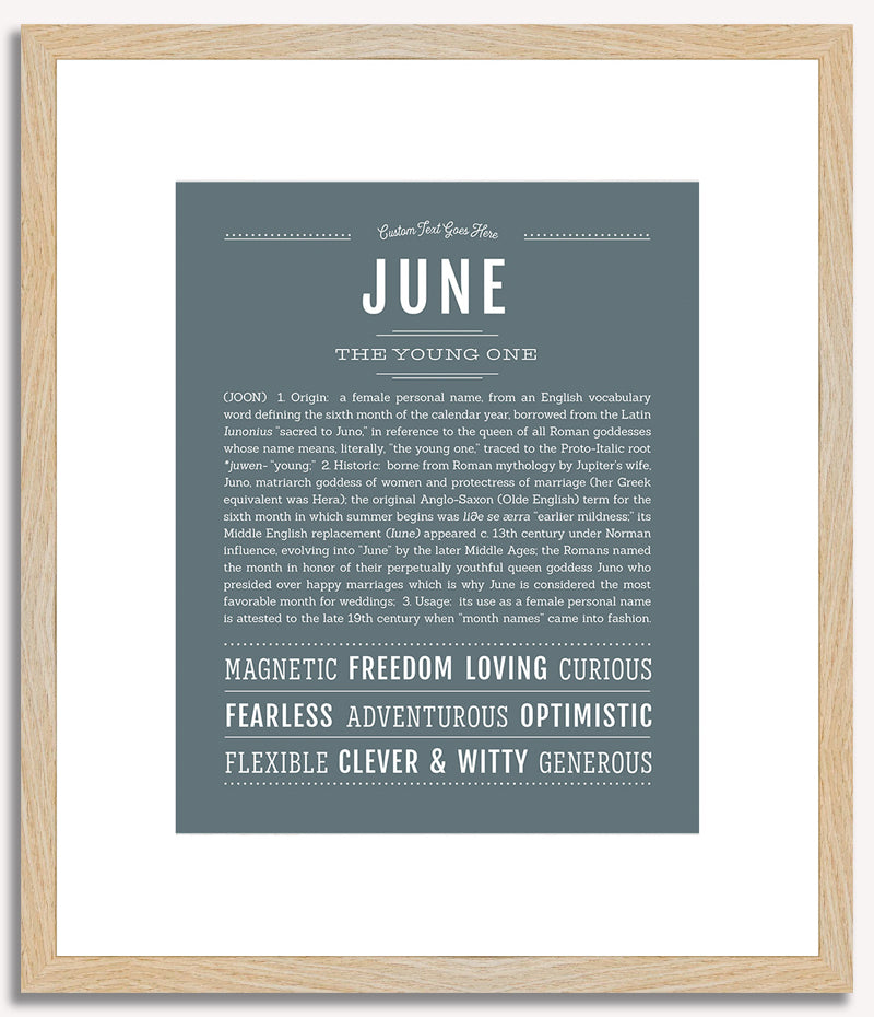 June | Name Art Print