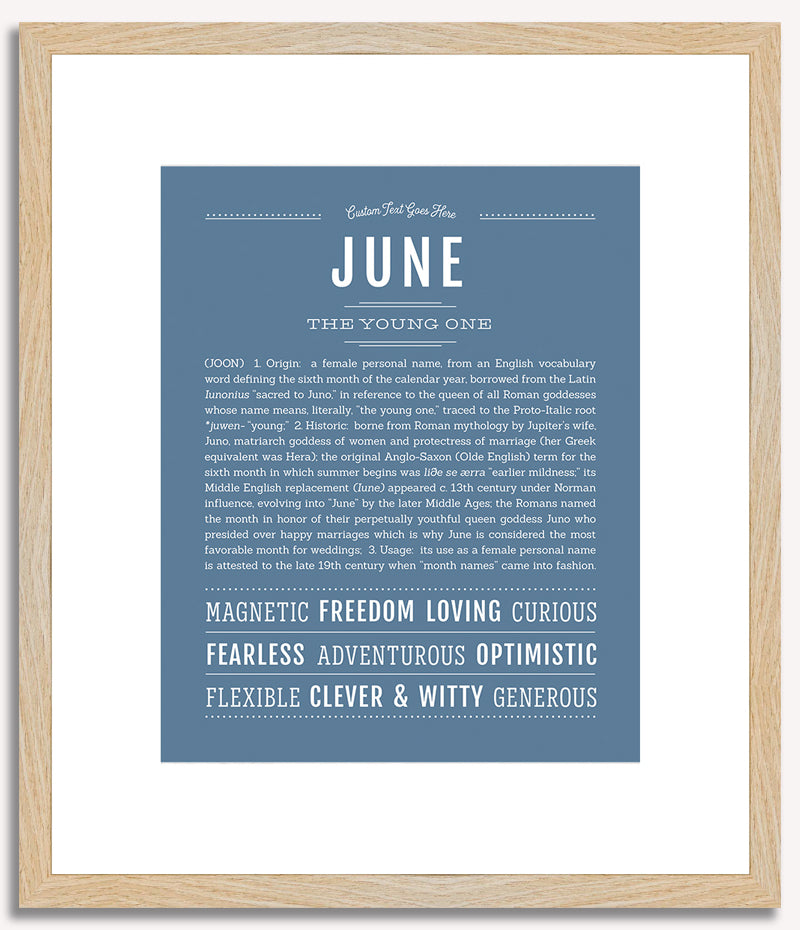 June | Name Art Print