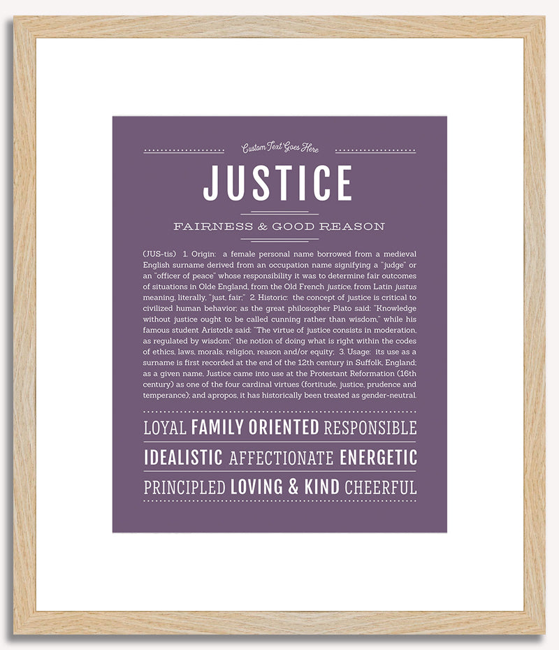 Justice (female) | Name Art Print