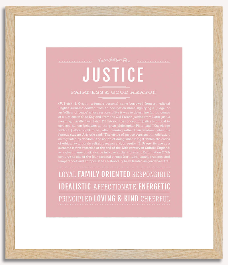 Justice (female) | Name Art Print