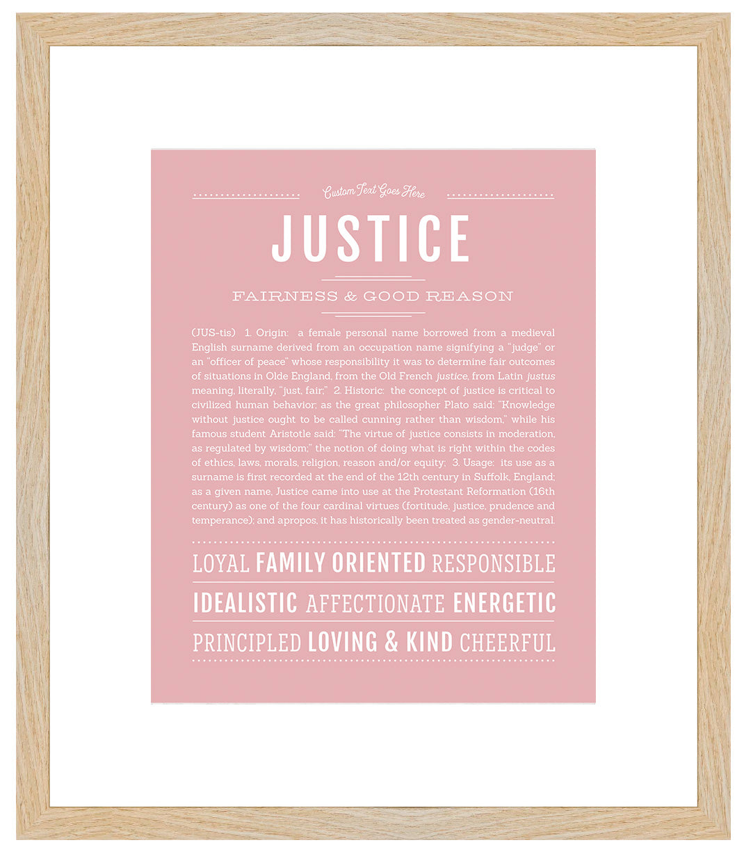 Justice (male) | Name Art Print