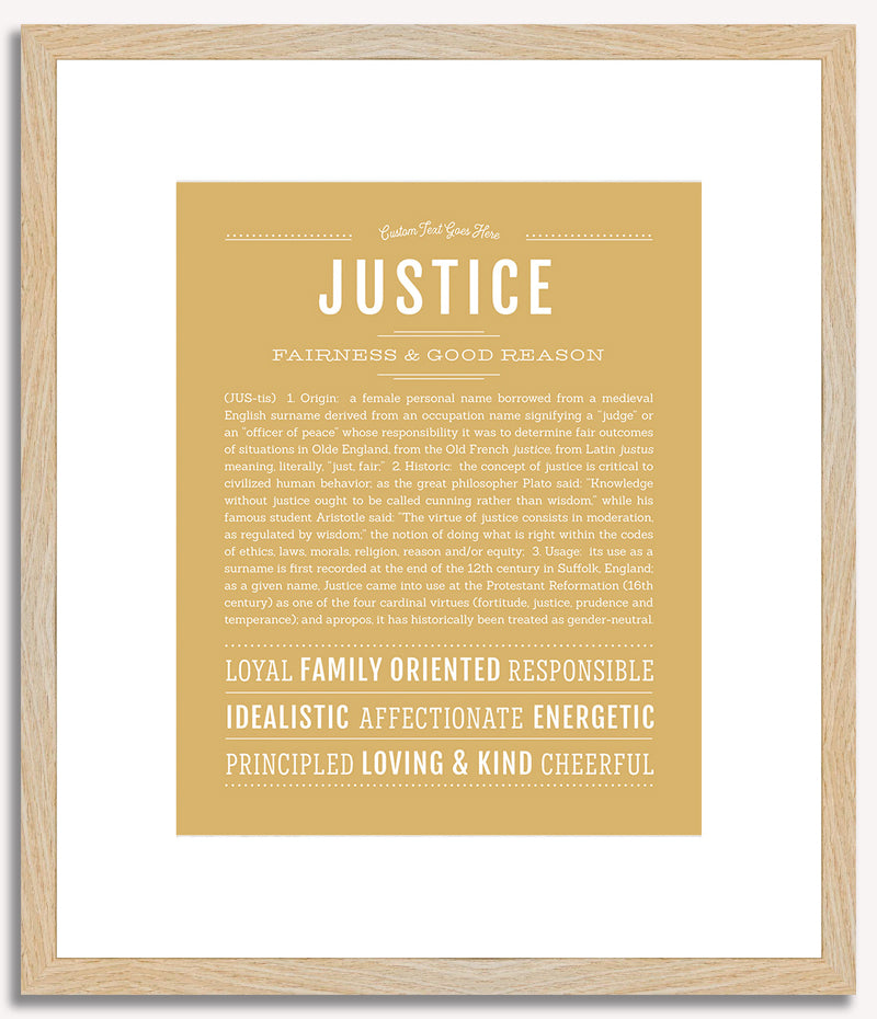 Justice (female) | Name Art Print