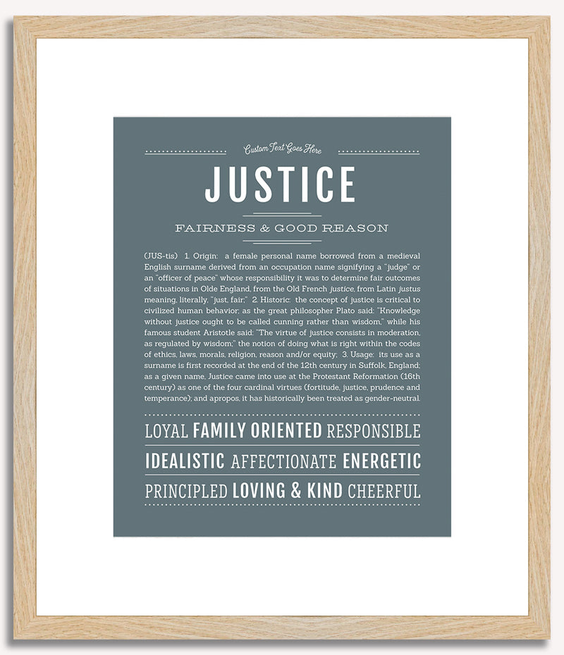 Justice (female) | Name Art Print