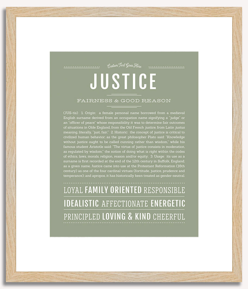 Justice (female) | Name Art Print