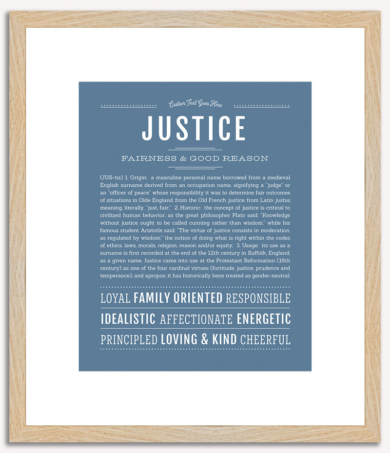 Justice (male) | Name Art Print