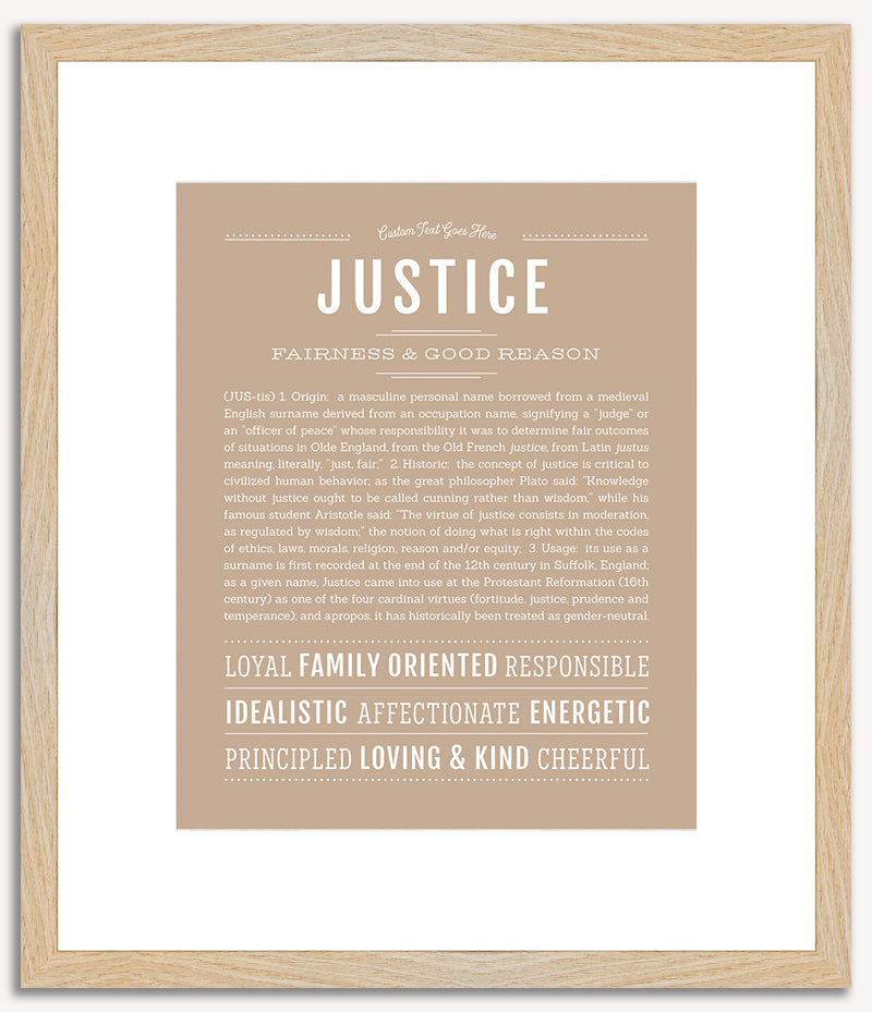 Justice (male) | Name Art Print