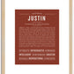 Justin | Name Art Print