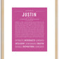 Justin | Name Art Print