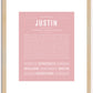 Justin | Name Art Print