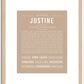 Justine | Name Art Print