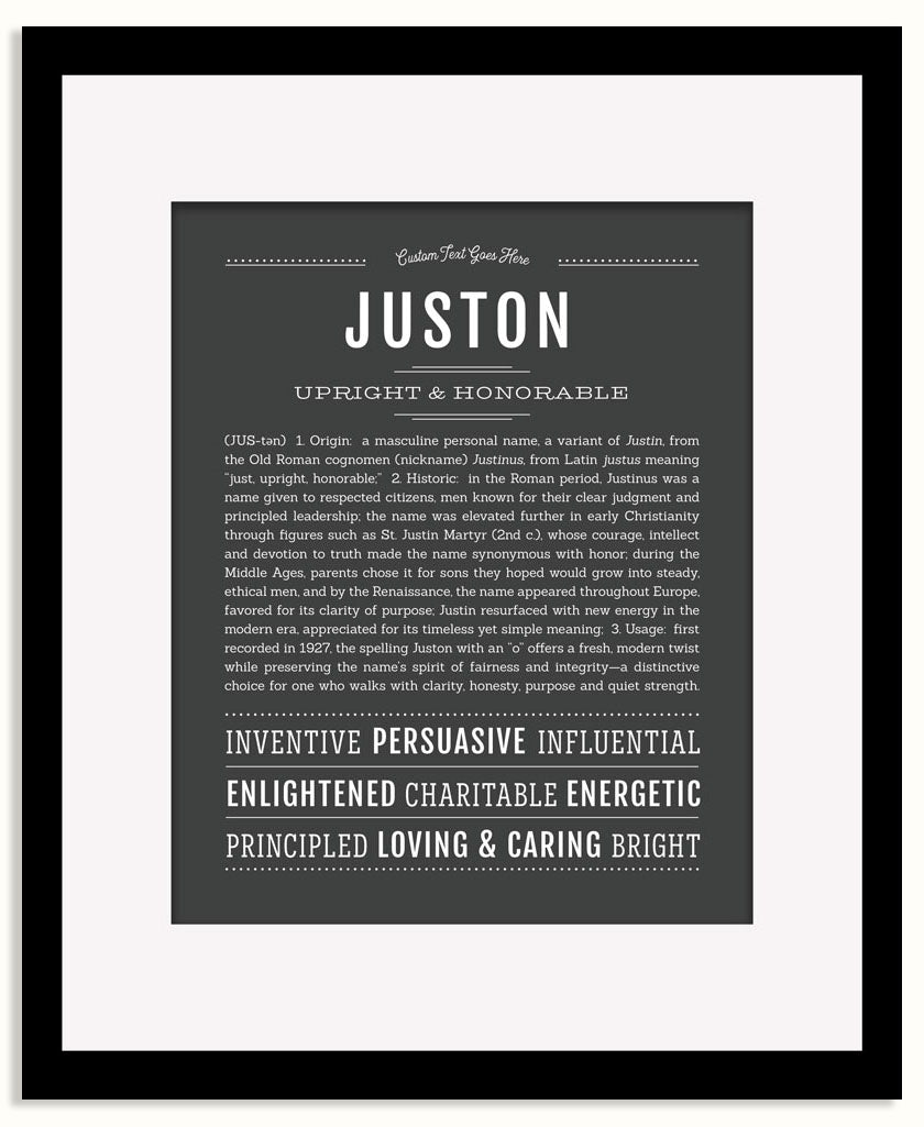 Frame Options | Charcoal Gray | Black Frame, Matted