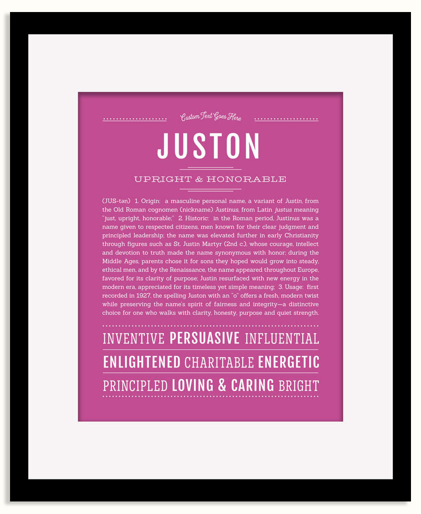 Frame Options | Dark Pink | Black Frame, Matted
