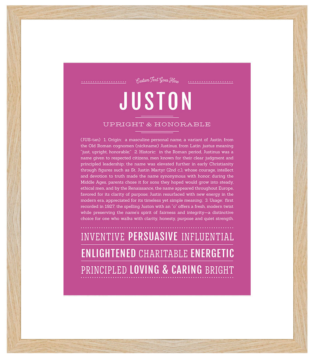 Frame Options | Dark Pink | Maple Frame, Matted