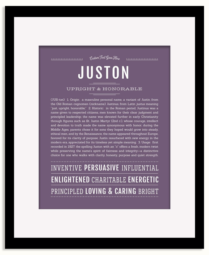 Frame Options | Deep Purple | Black Frame, Matted
