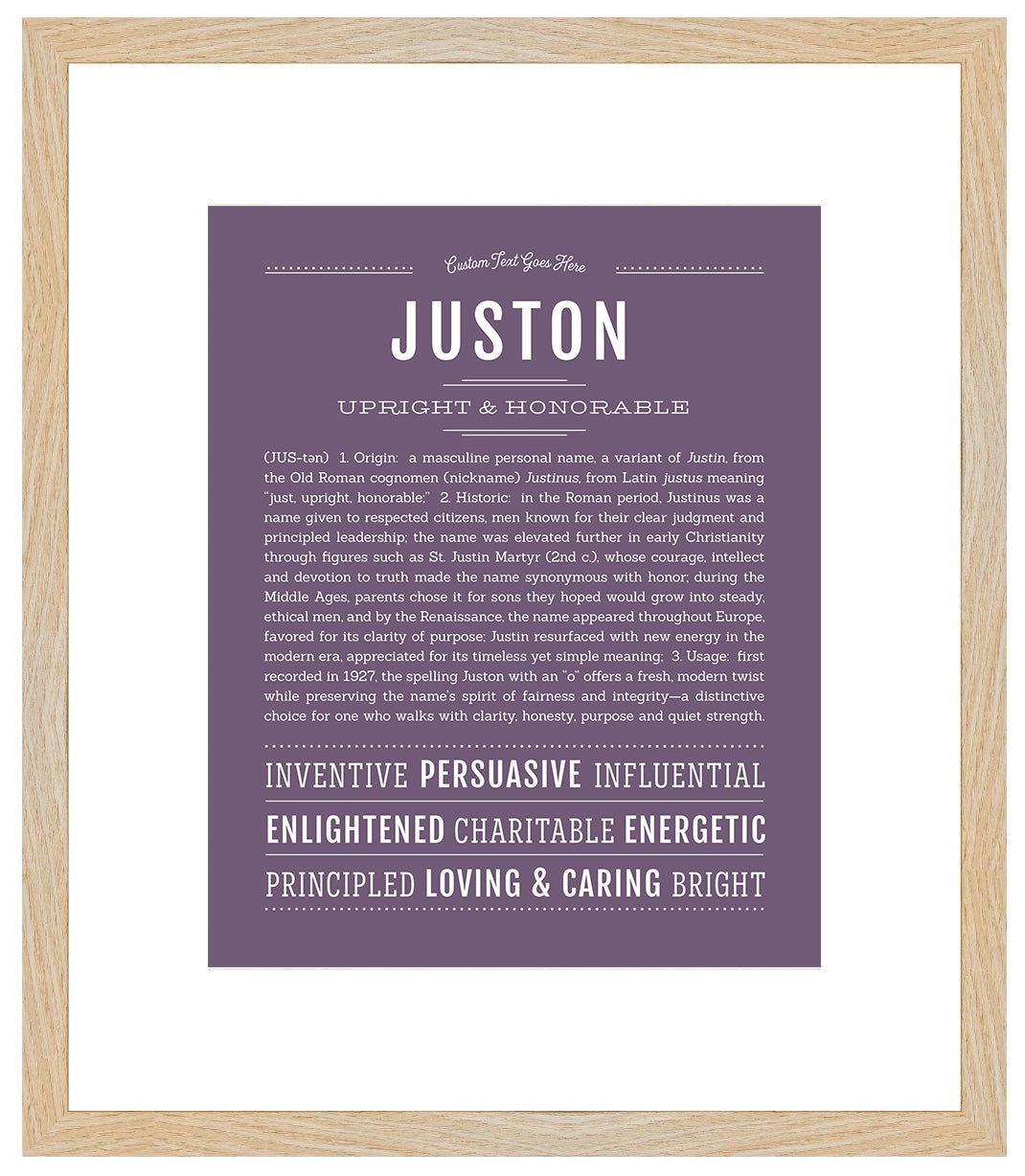 Frame Options | Deep Purple | Maple Frame, Matted