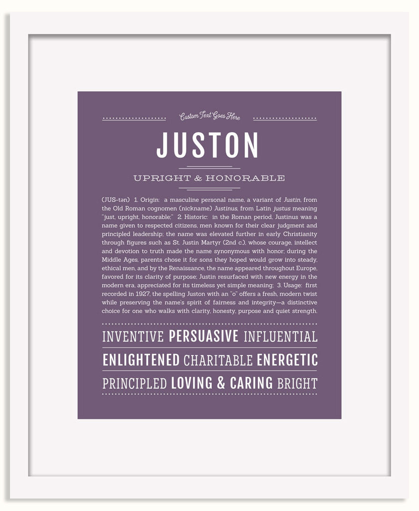 Frame Options | Deep Purple | White Frame, Matted