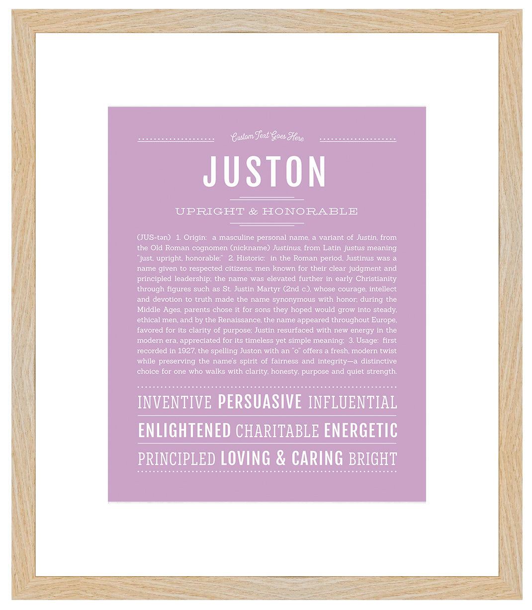 Frame Options | Lilac | Maple Frame, Matted