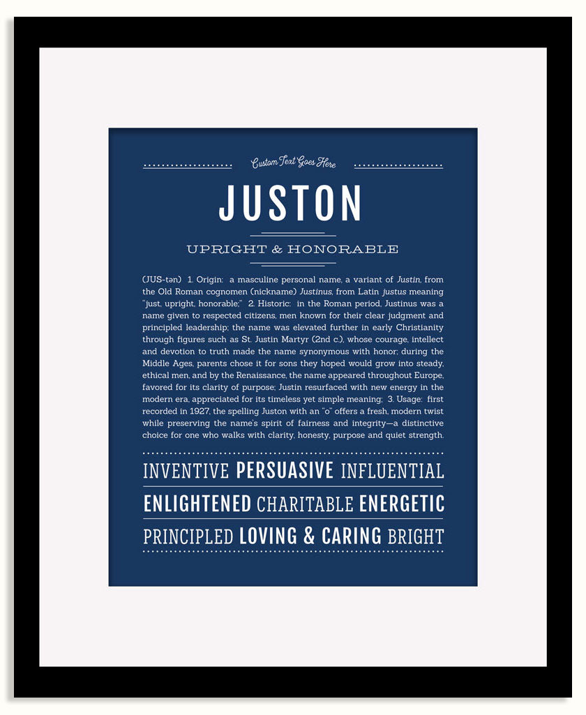 Frame Options | Midnight Blue | Black Frame, Matted