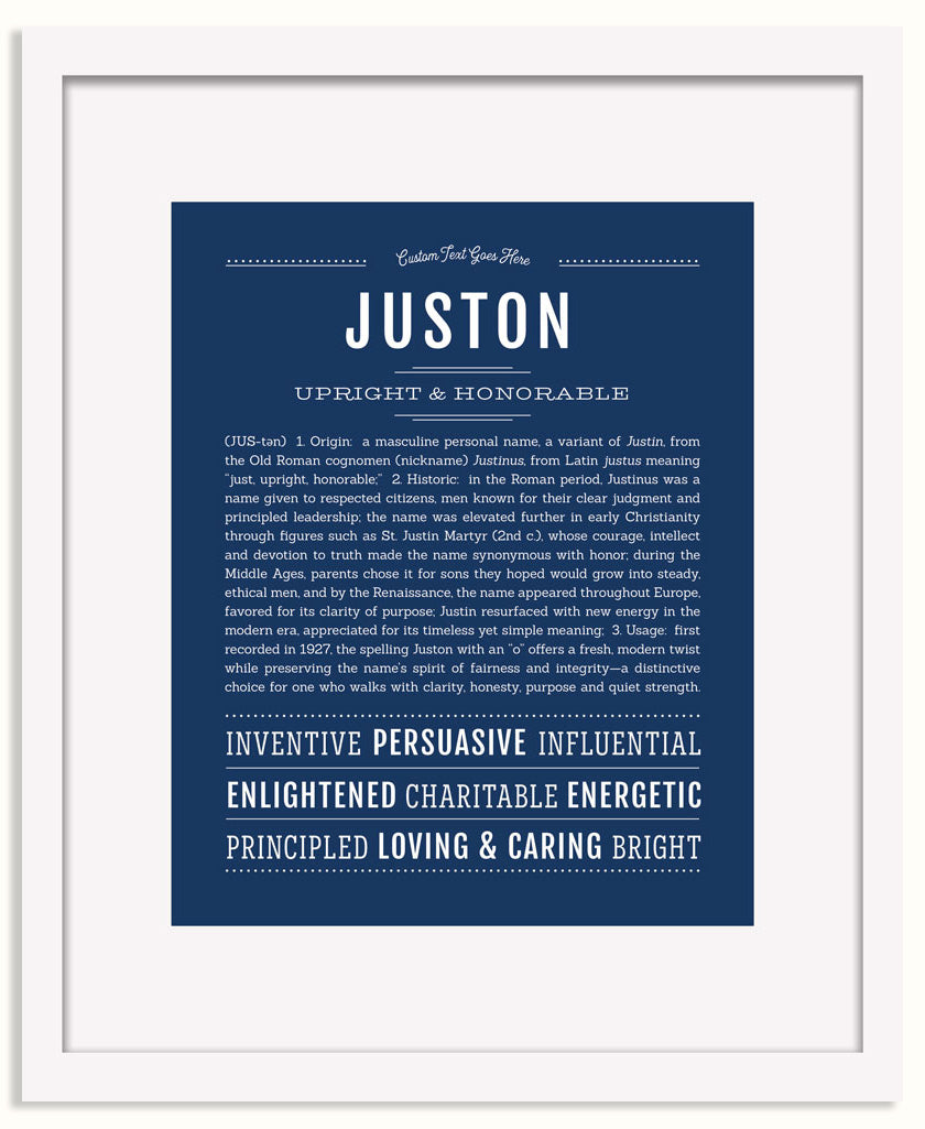 Frame Options | Midnight Blue | White Frame, Matted