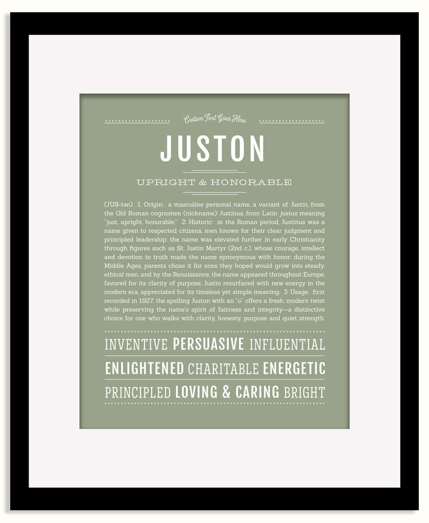 Frame Options | Sage | Black Frame, Matted
