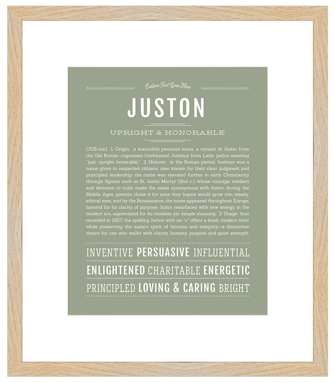 Frame Options | Sage | Maple Frame, Matted