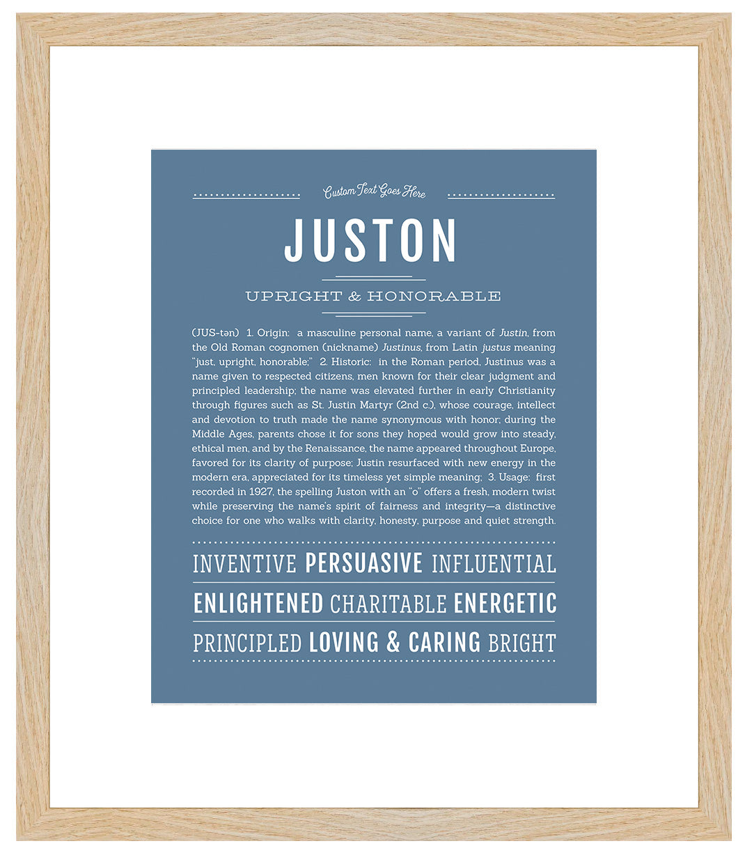 Frame Options | Steele Blue | Maple Frame, Matted