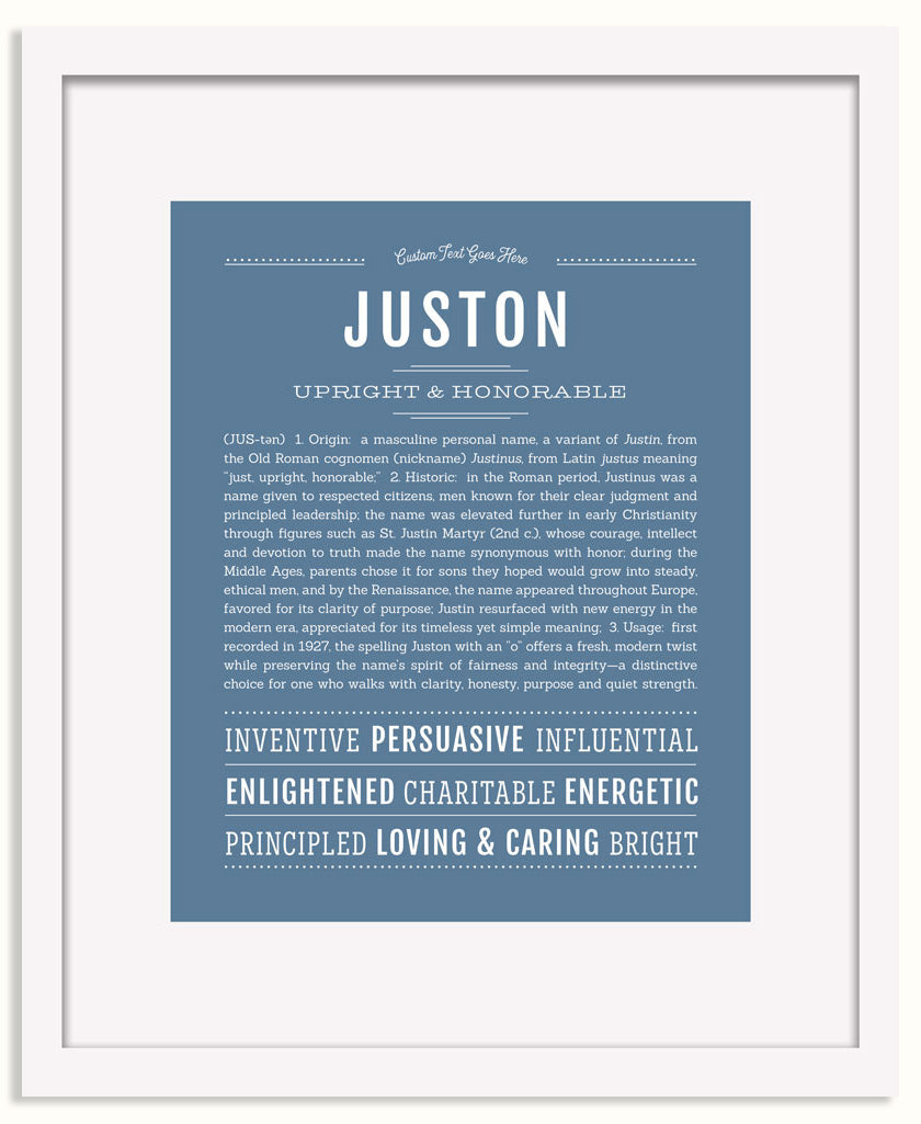 Frame Options | Steele Blue | White Frame, Matted