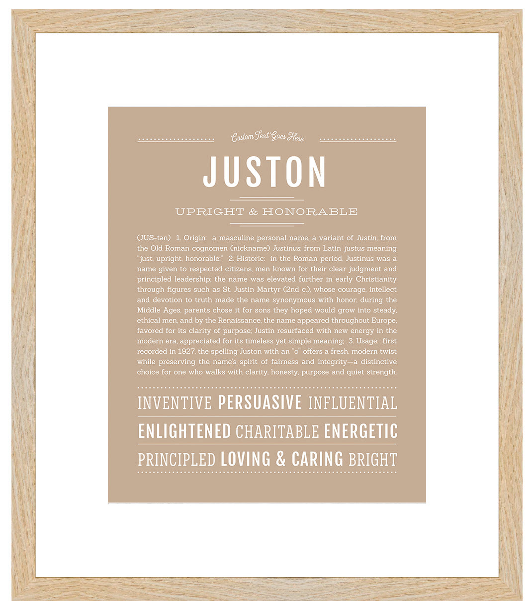 Frame Options | Tan | Maple Frame, Matted