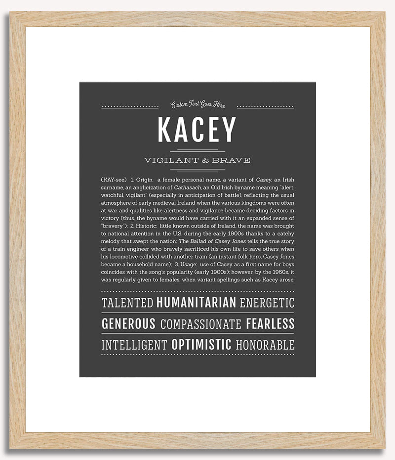 Kacey (female) | Name Art Print