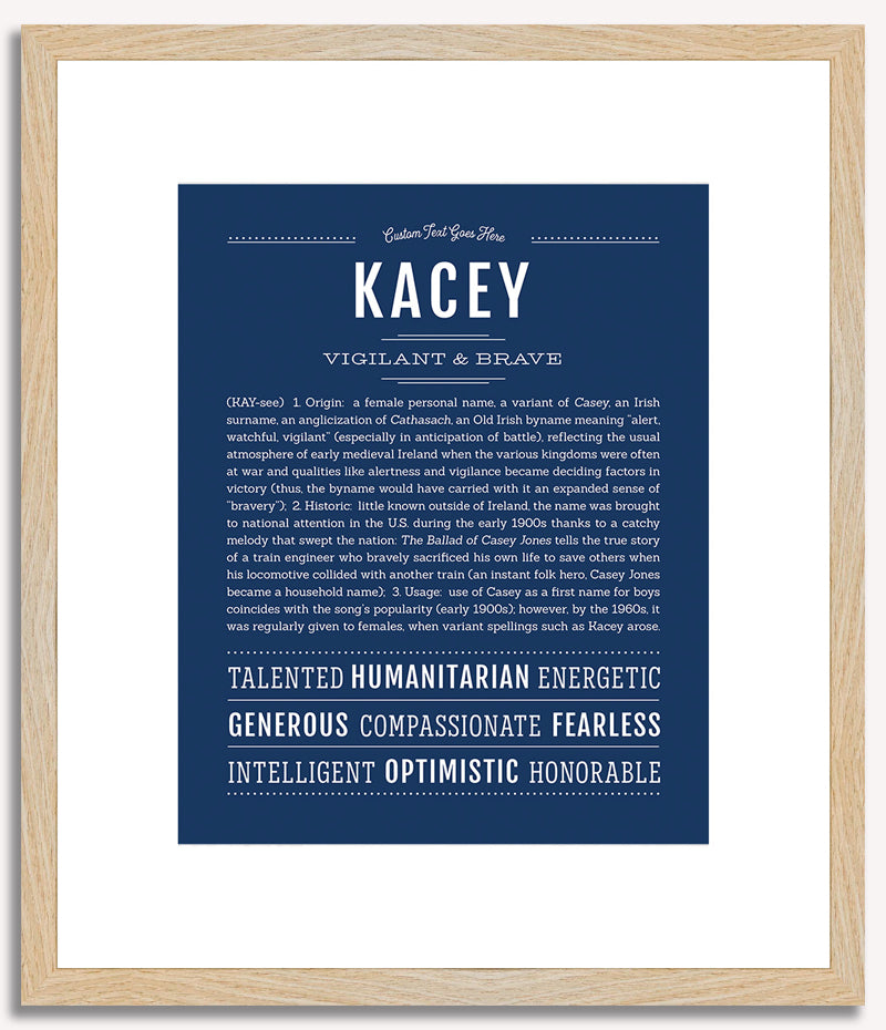 Kacey (female) | Name Art Print