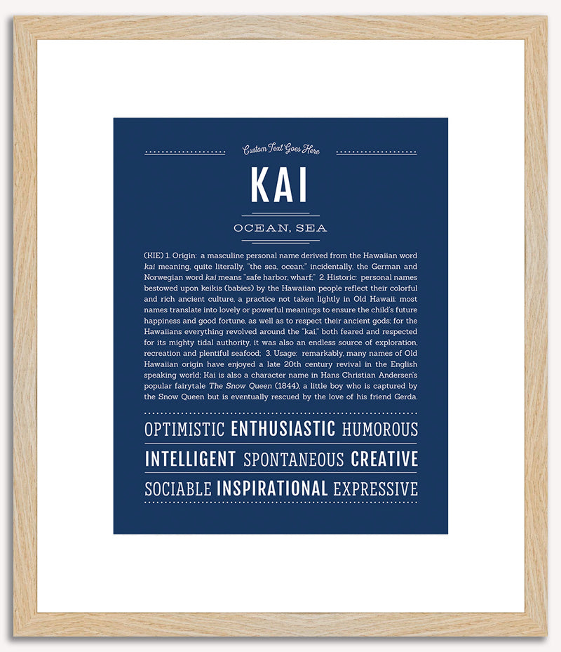 Kai (male) | Name Art Print