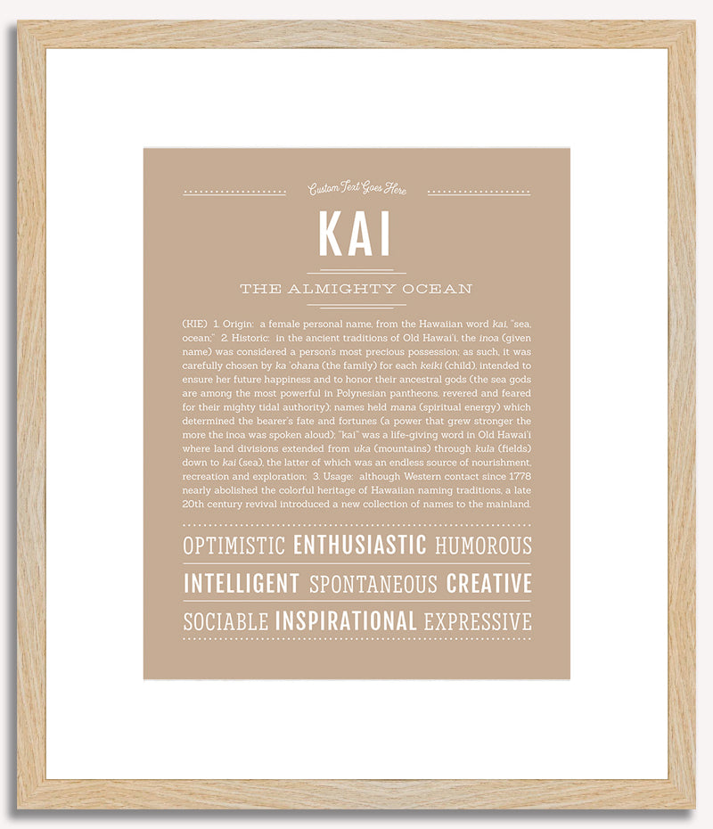 Kai (female) | Name Art Print