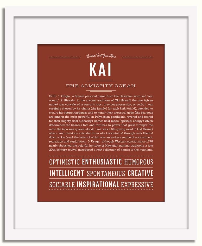 Kai Personalized Name Meaning Art Prints – Name Stories