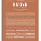 Kaidyn Personalized Name Meaning Art Prints – Name Stories
