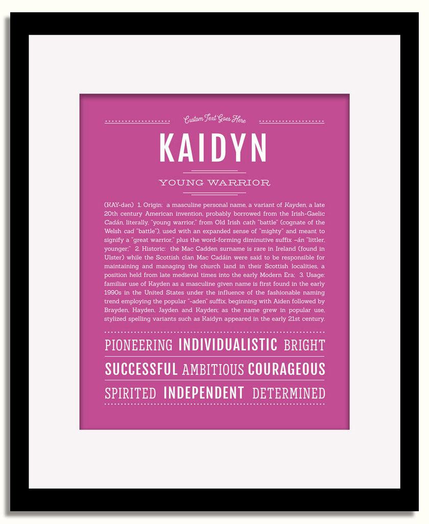 Frame Options | Dark Pink | Black Frame, Matted