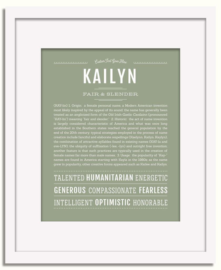 Frame Options | Sage | White Frame, Matted