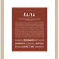 Kaiya | Name Art Print