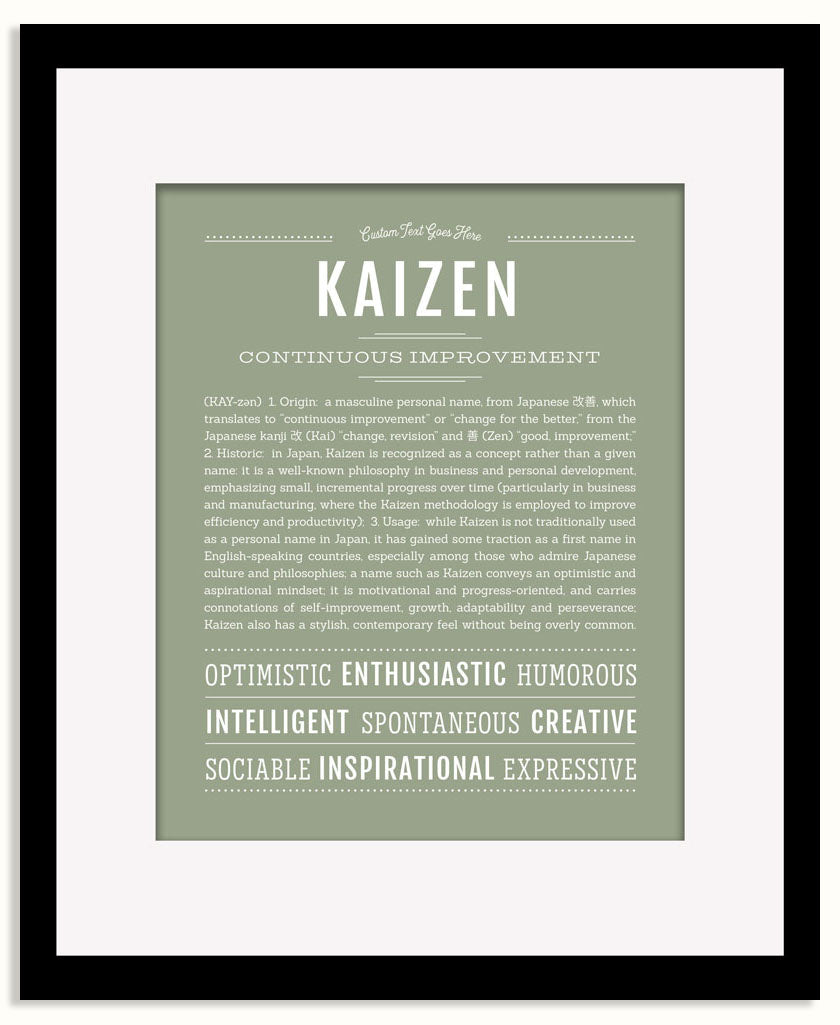 Frame Options | Sage | Black Frame, Matted